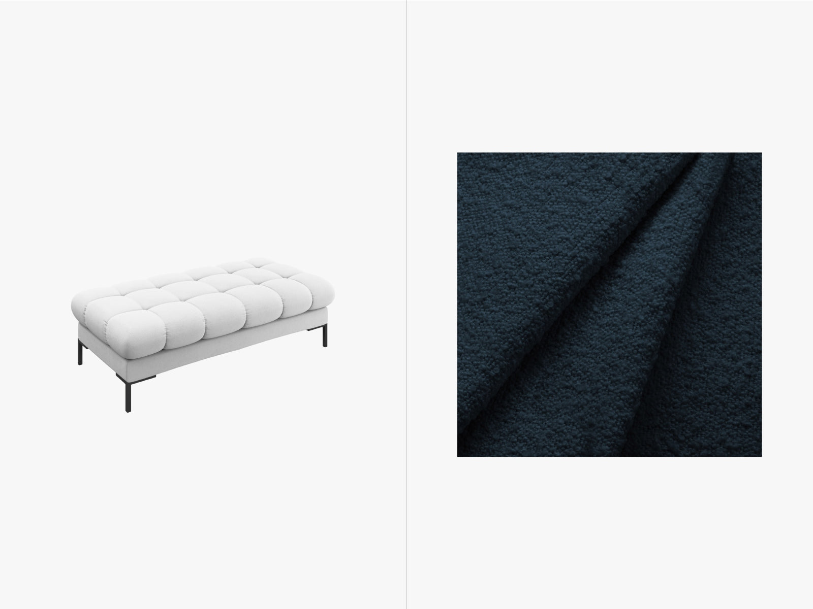 Mamaia Bench, 2 Seats, 133x62 cm — Dark Blue