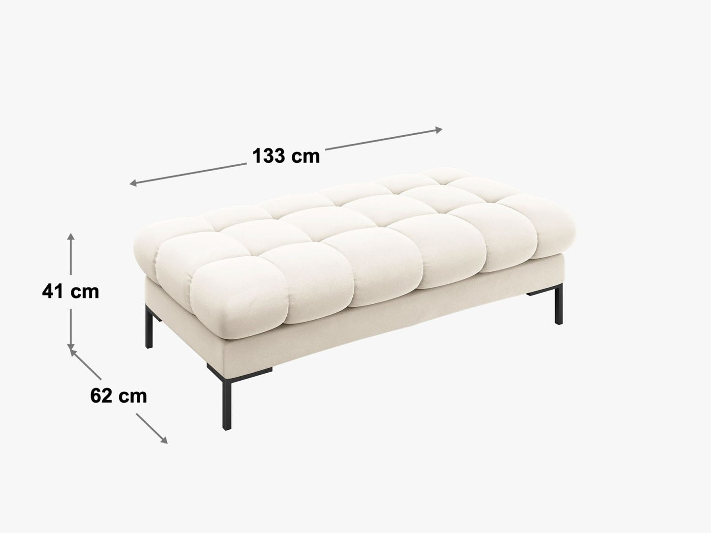Sitzbank Strukturstoff Beige Mamaia — Maße und Details