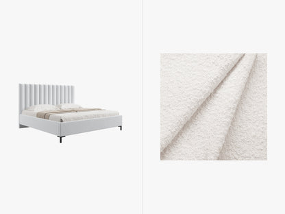 Bett Bouclé Beige Allison — White