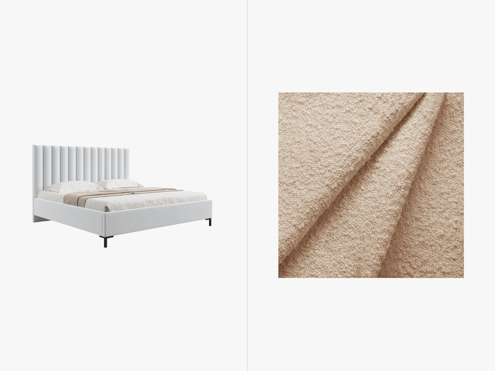 Bett Bouclé Beige Allison — Beige