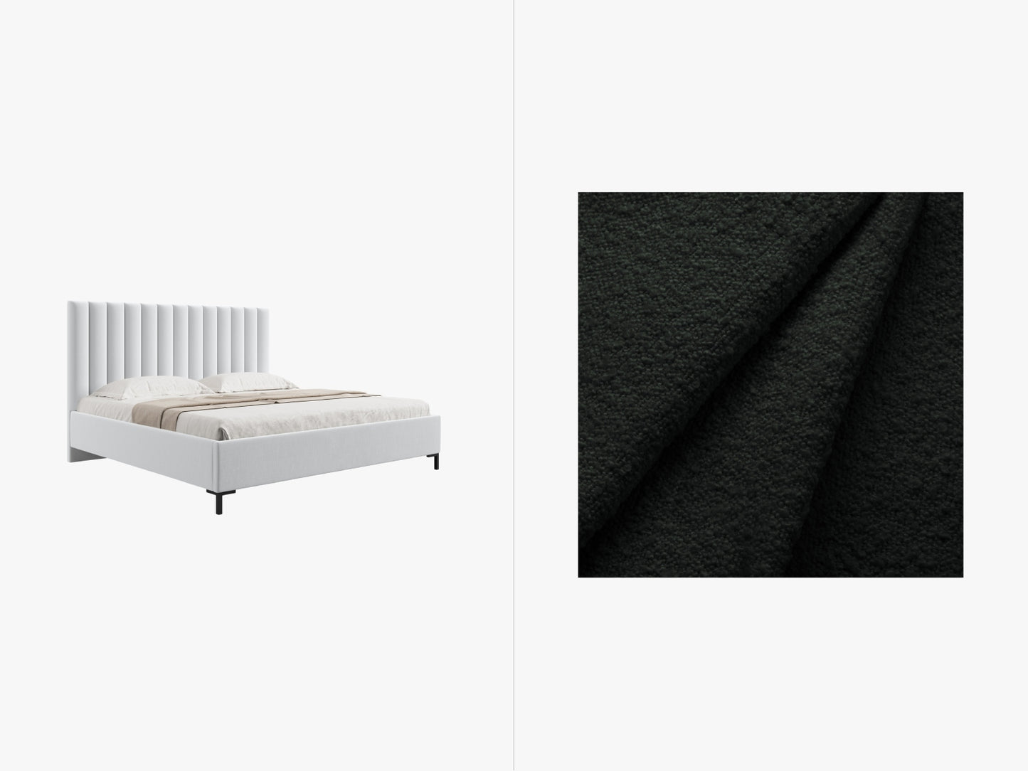 Bett Bouclé Beige Allison — Black