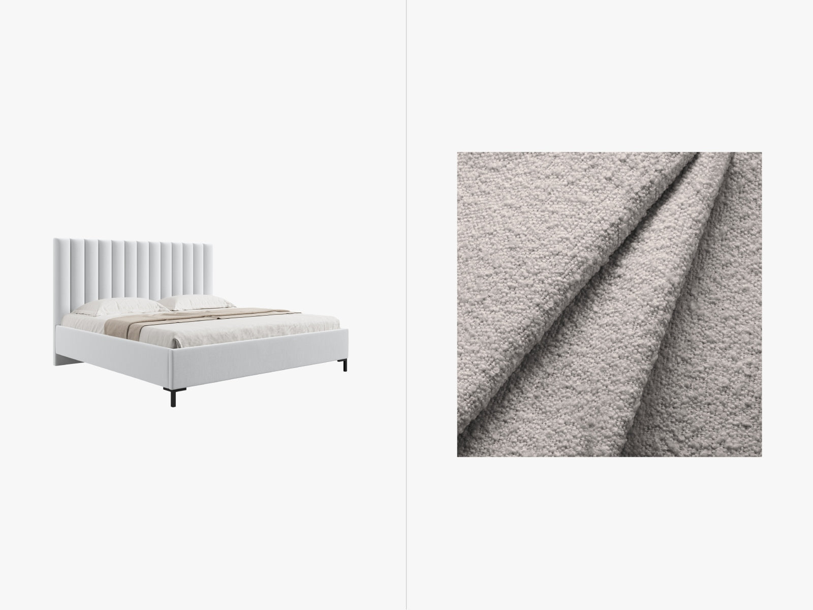 Allison Storage Bed With Headboard — Light Grey