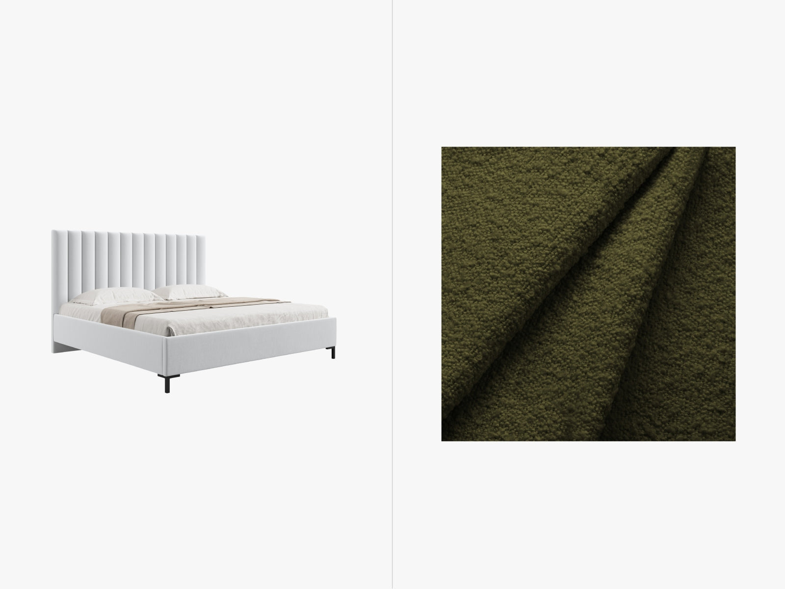 Allison Storage Bed With Headboard — Dark Olive Green