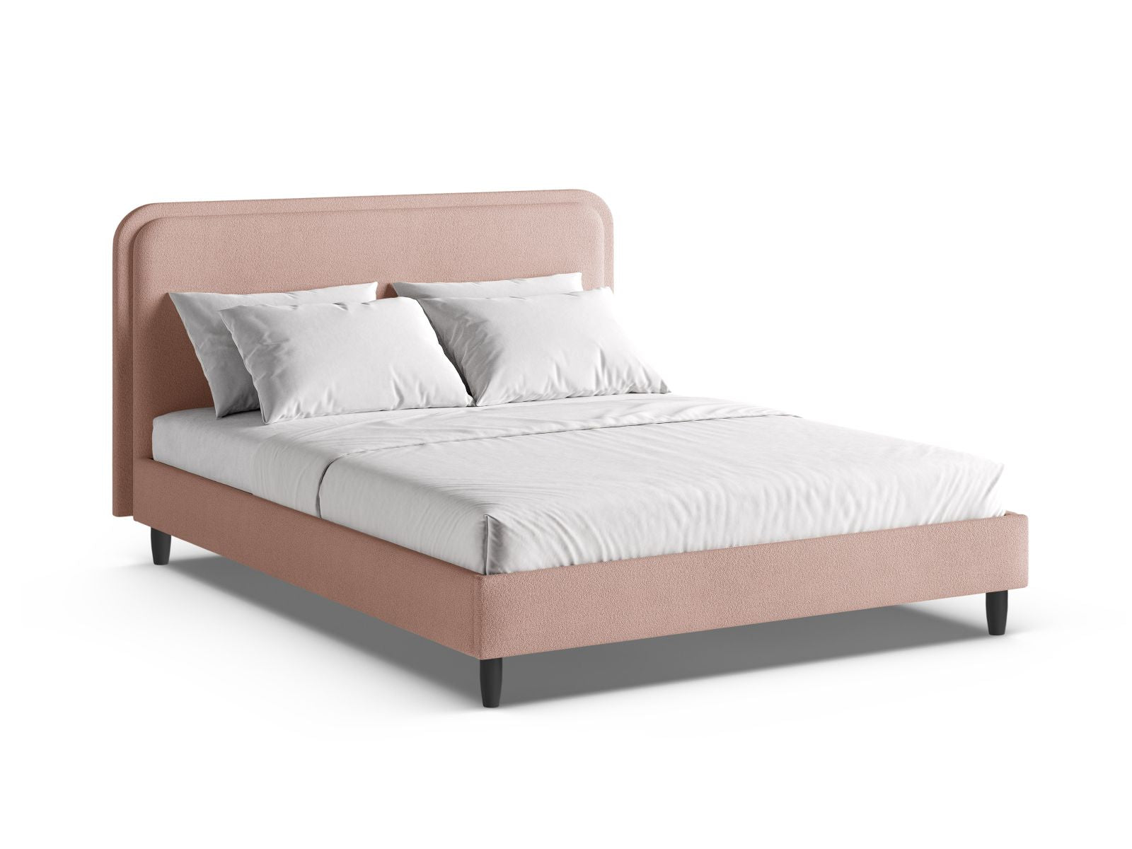 Aveline Bed With Headboard — Powder Pink