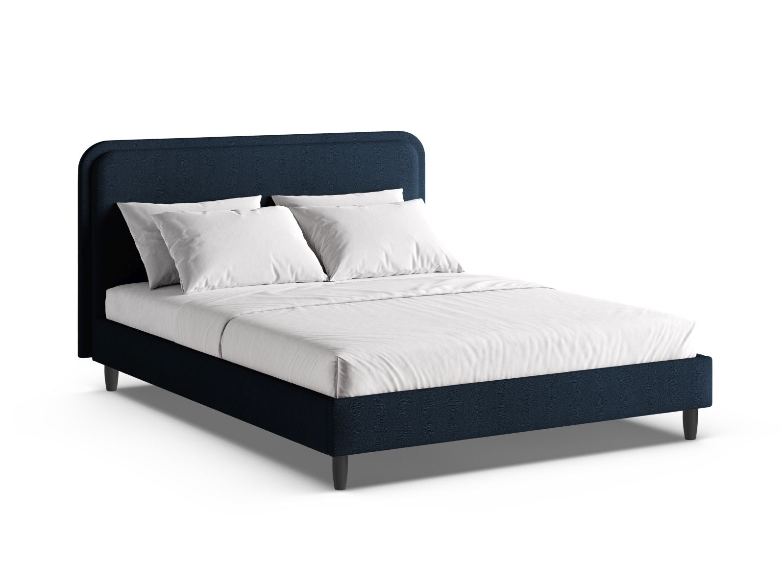 Aveline Bed With Headboard — Dark Blue