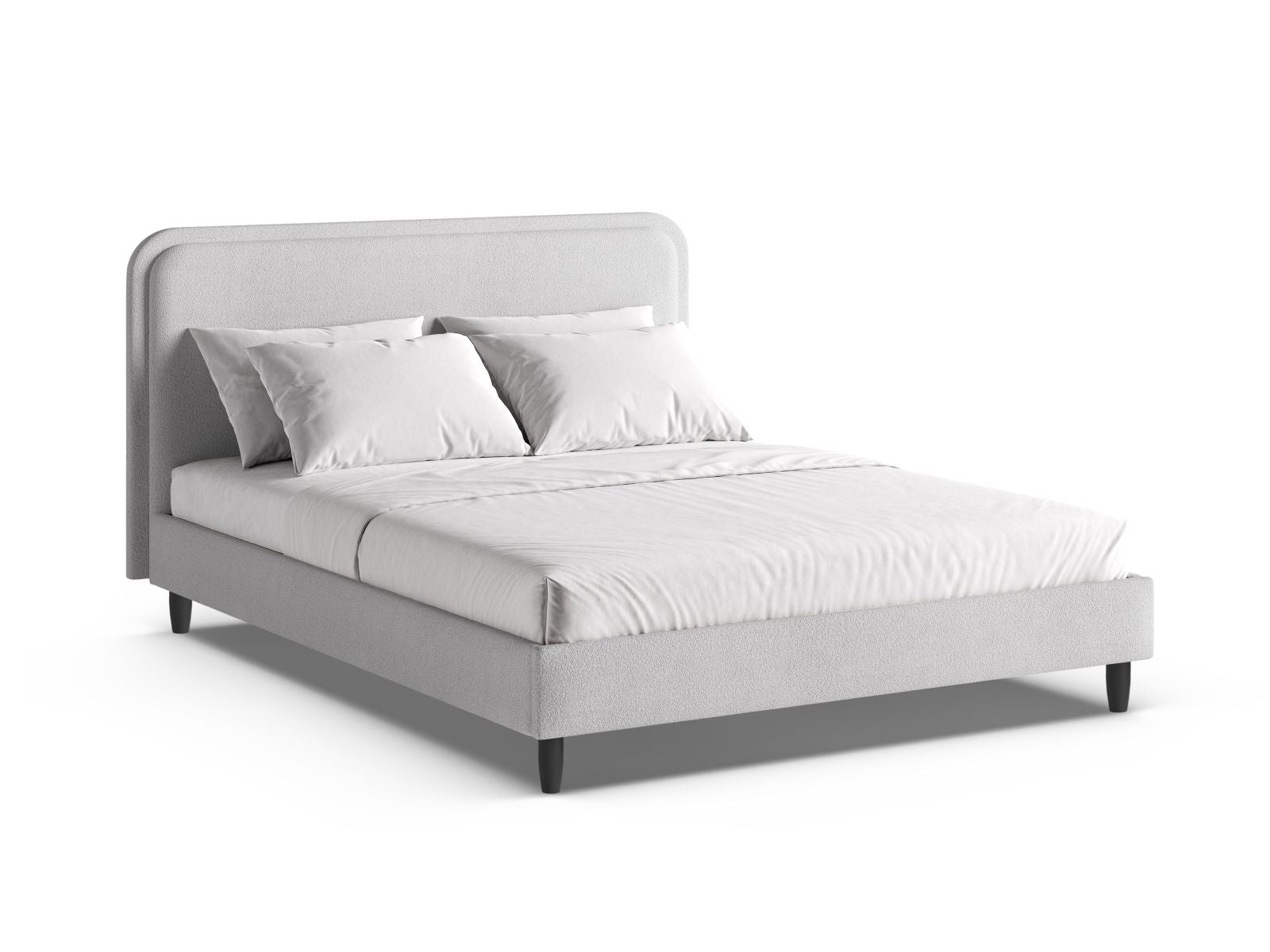 Aveline Bed With Headboard — Light Grey