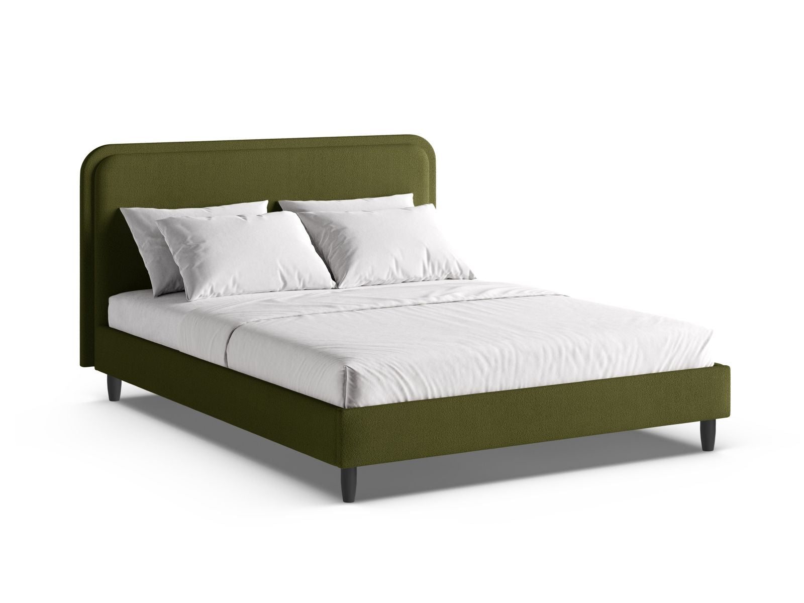 Aveline Bed With Headboard — Dark Olive Green