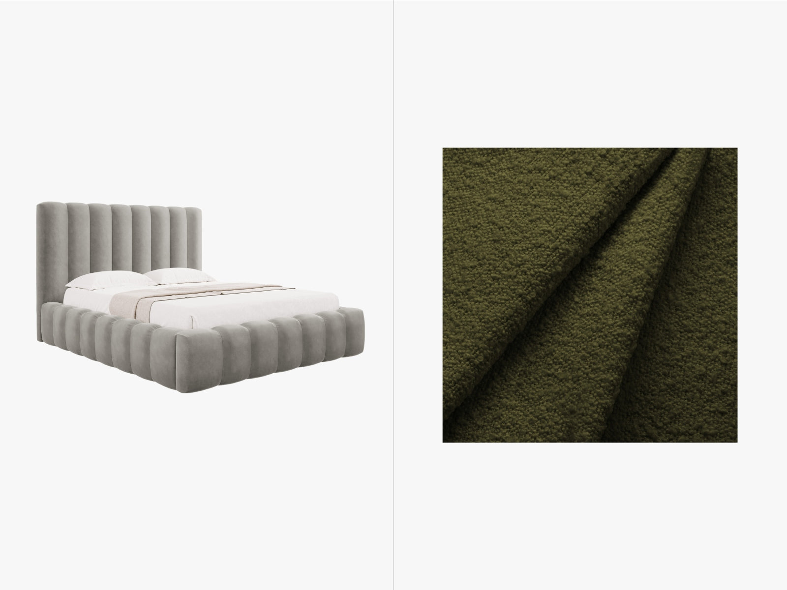 Kelp Storage Bed With Headboard — Dark Olive Green