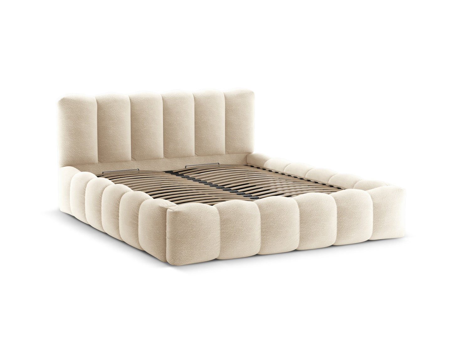 Bett Bouclé Beige Lupine — Detailansicht