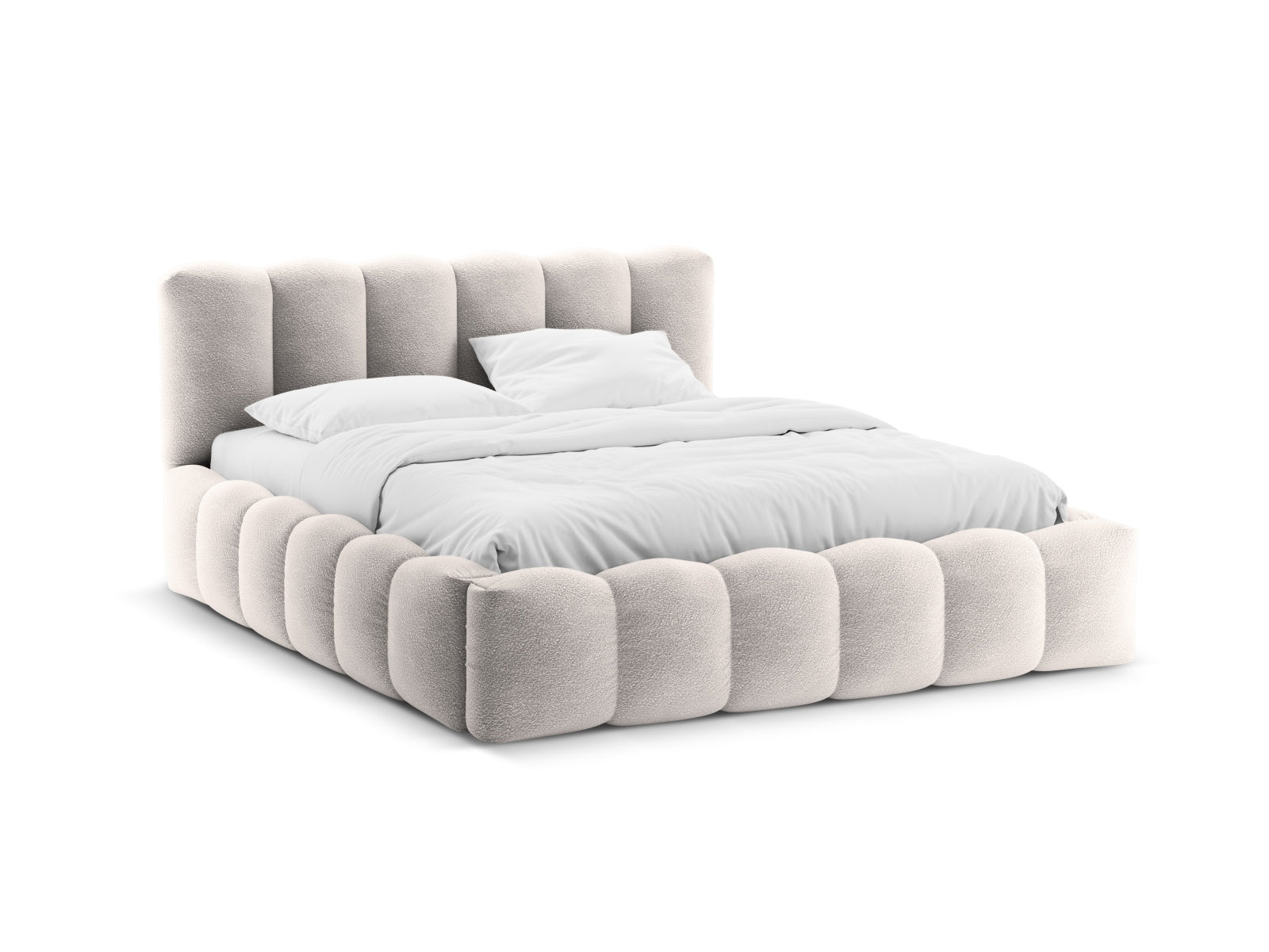 Lupine Storage Bed With Headboard — Light Grey