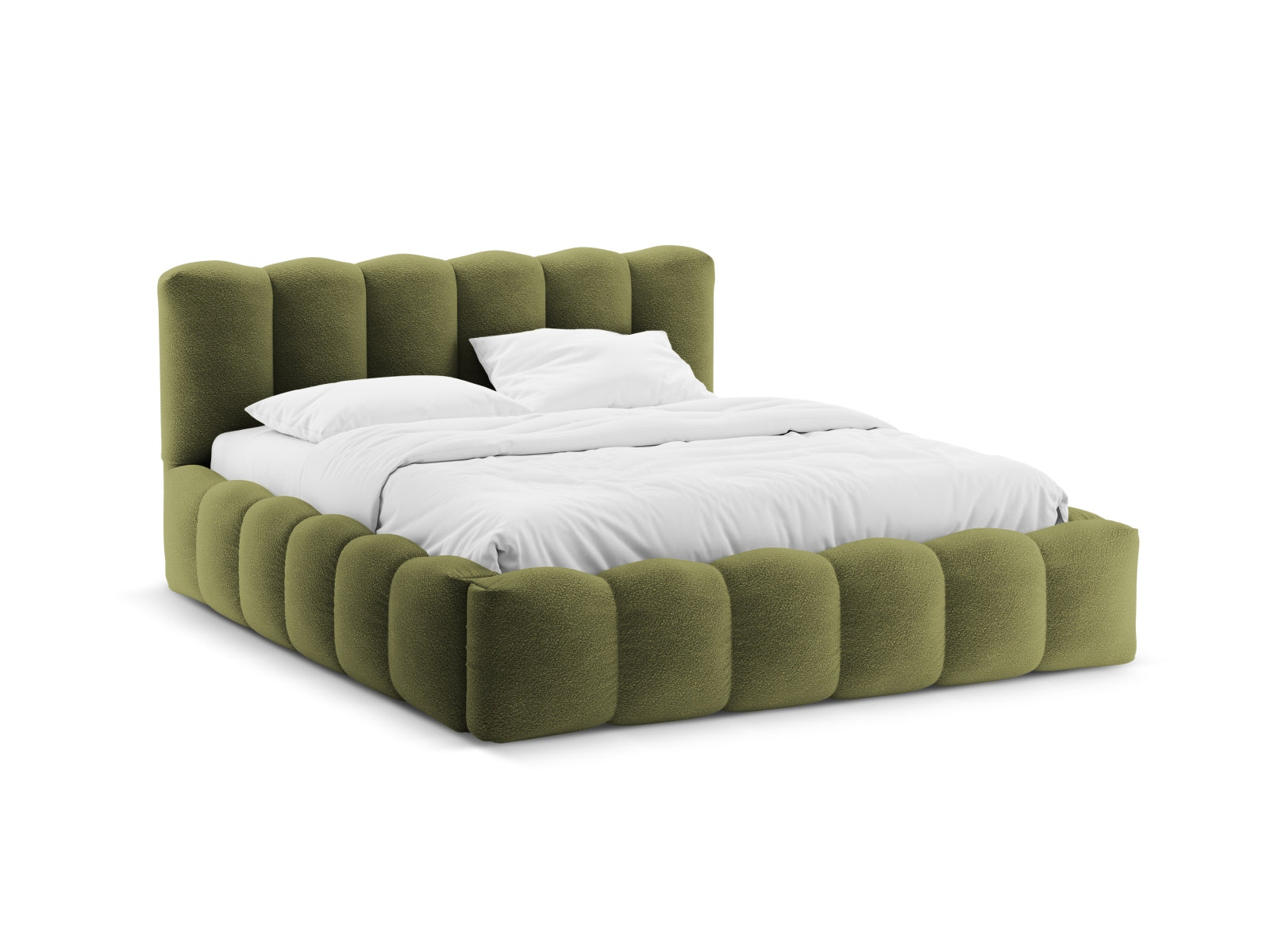 Lupine Storage Bed With Headboard — Dark Olive Green