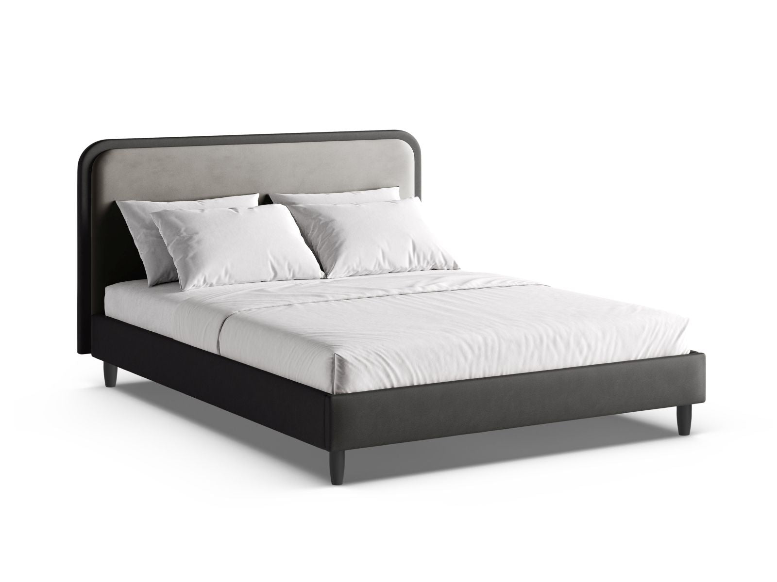 Aveline Bed With Headboard — Dark Grey, Dark Grey