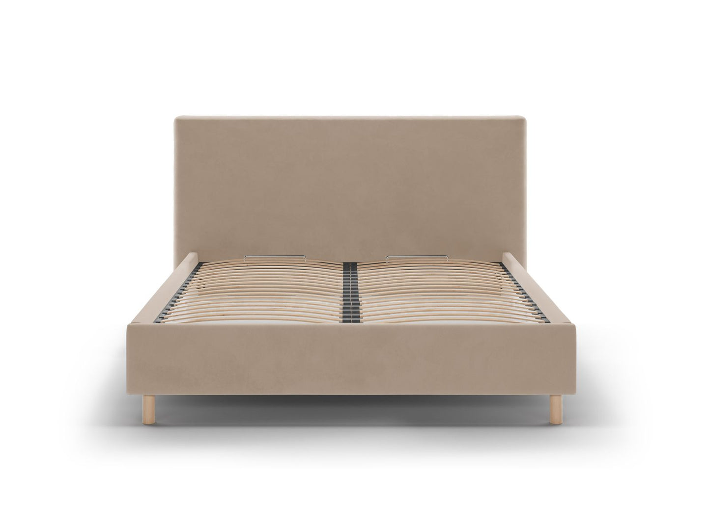 Bett Samt Almond Beige Eloise — Wohnbeispiel
