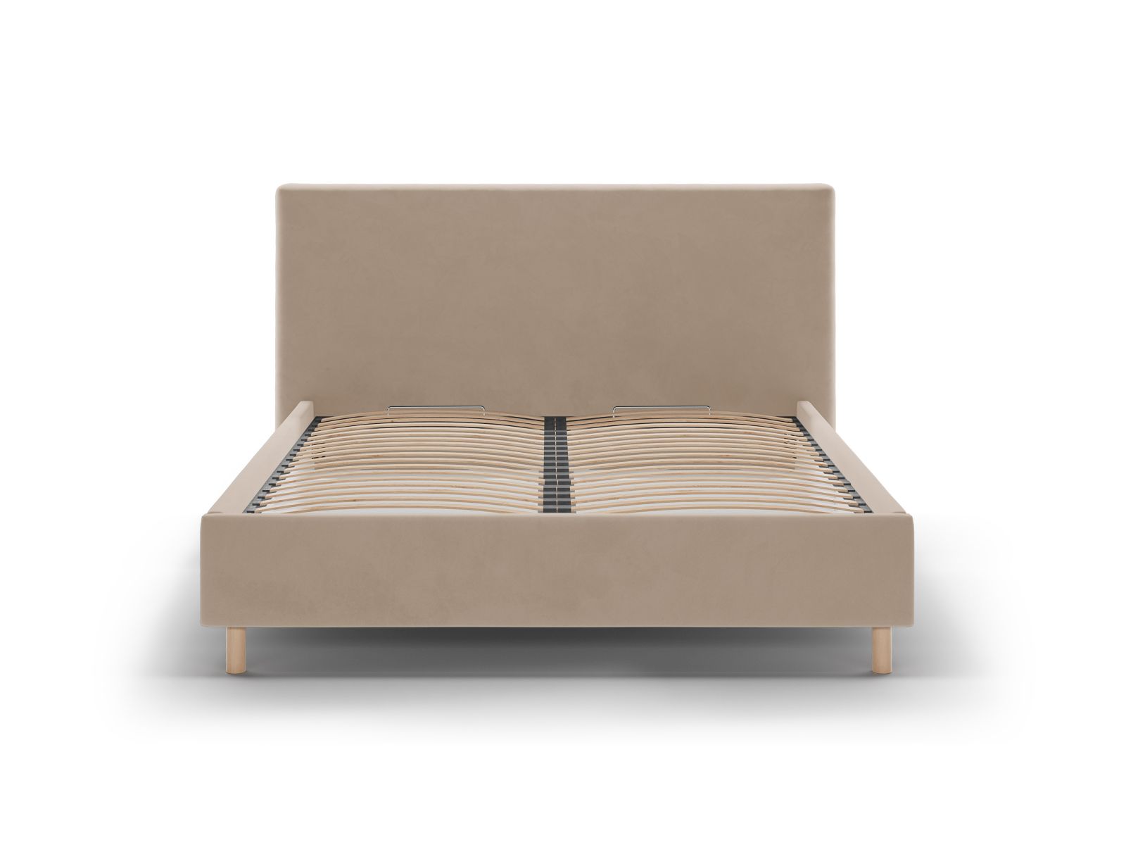 Bett Samt Almond Beige Eloise — Wohnbeispiel