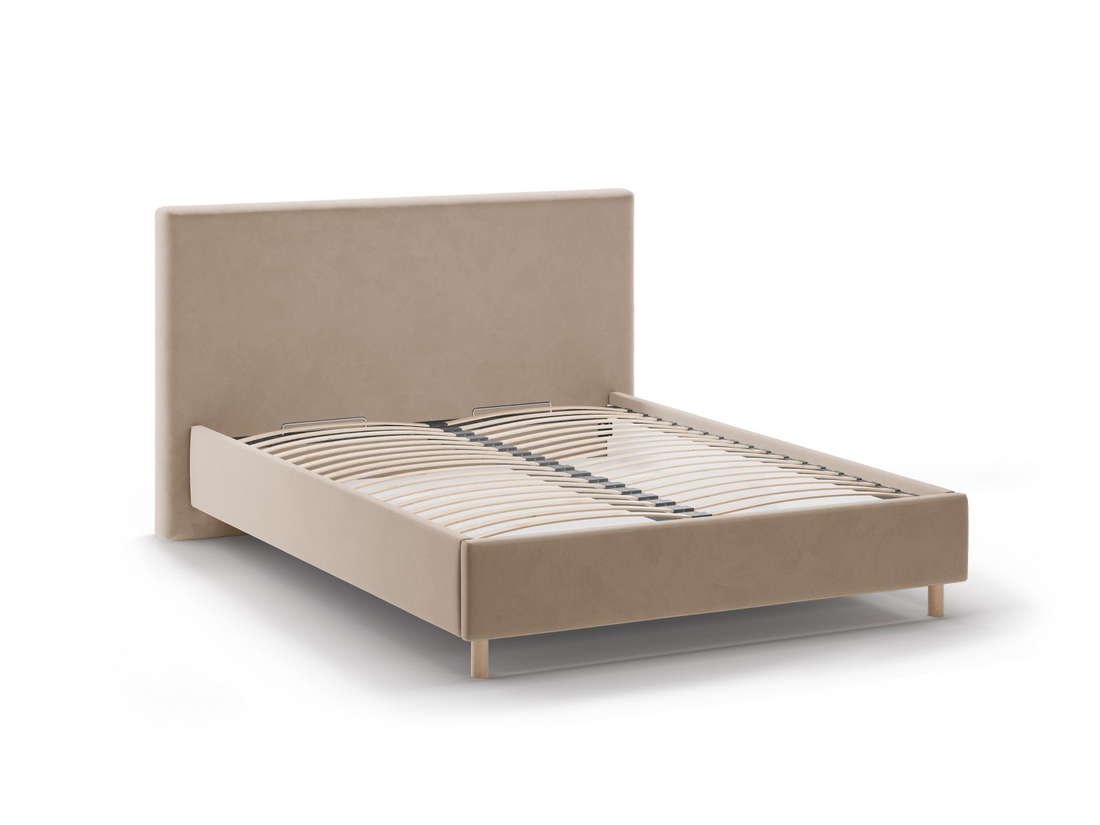 Bett Samt Almond Beige Eloise — Detailansicht