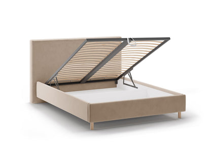 Bett Samt Almond Beige Eloise — Maße und Details