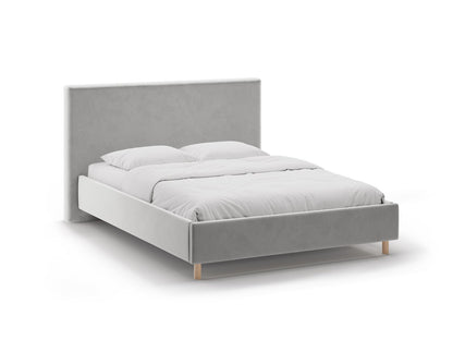 Bett Samt Almond Beige Eloise — Light Grey