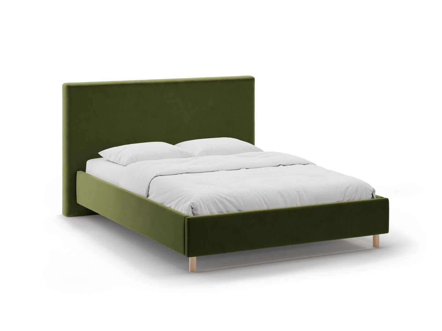 Bett Samt Almond Beige Eloise — Army Green