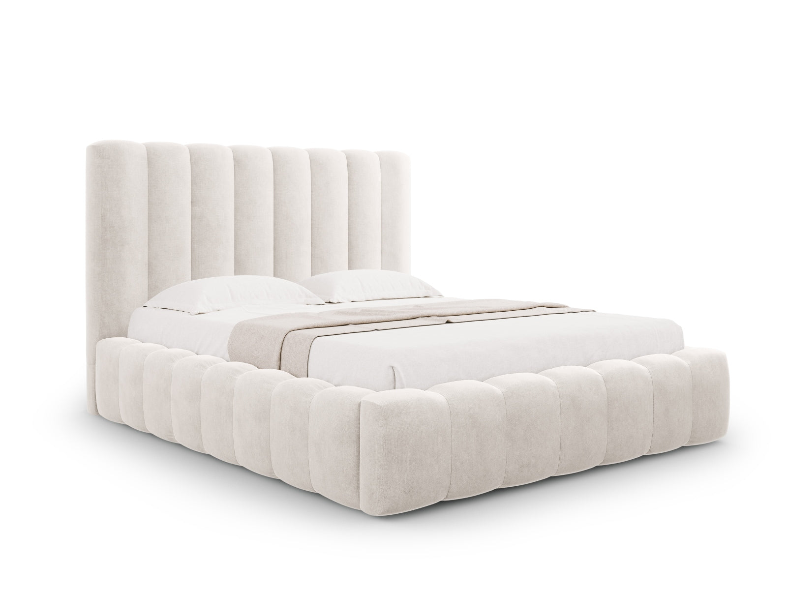 Kelp Storage Bed With Headboard — Grey Beige Melange