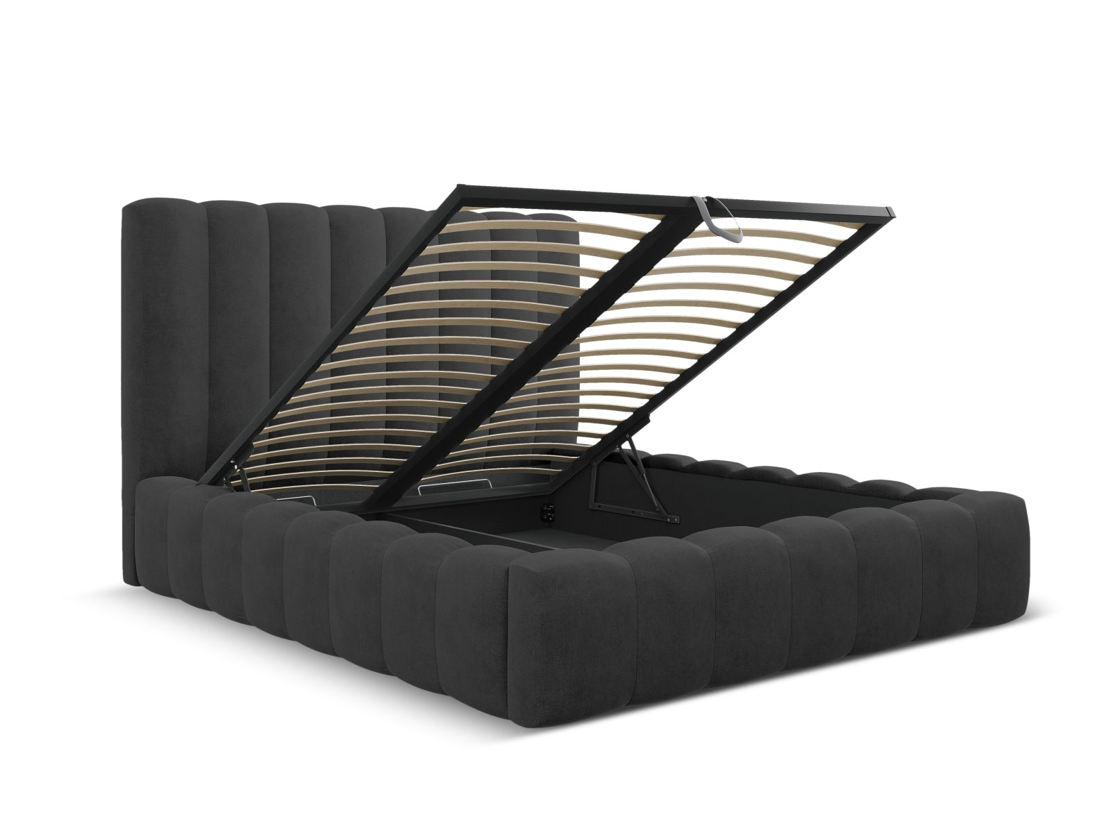 Bett Strukturstoff Anthrazit Kelp — Maße und Details