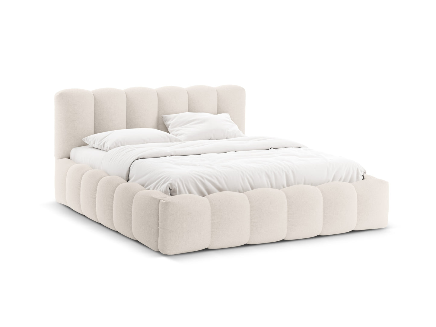 Bett Strukturstoff Anthrazit Lupine — Light Beige
