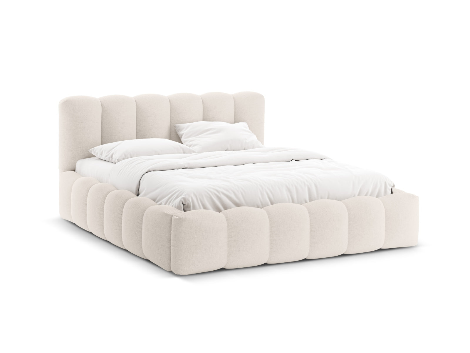 Lupine Storage Bed With Headboard — Light Beige