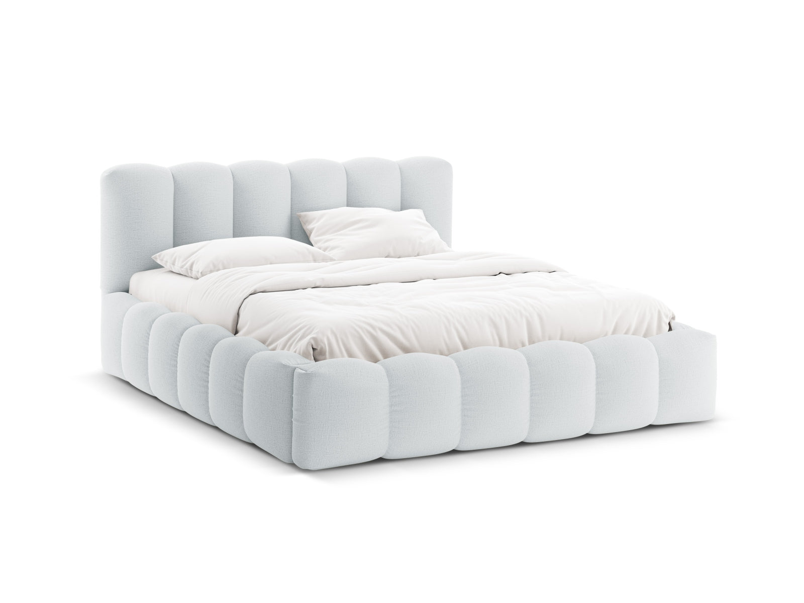 Lupine Storage Bed With Headboard — Light Grey