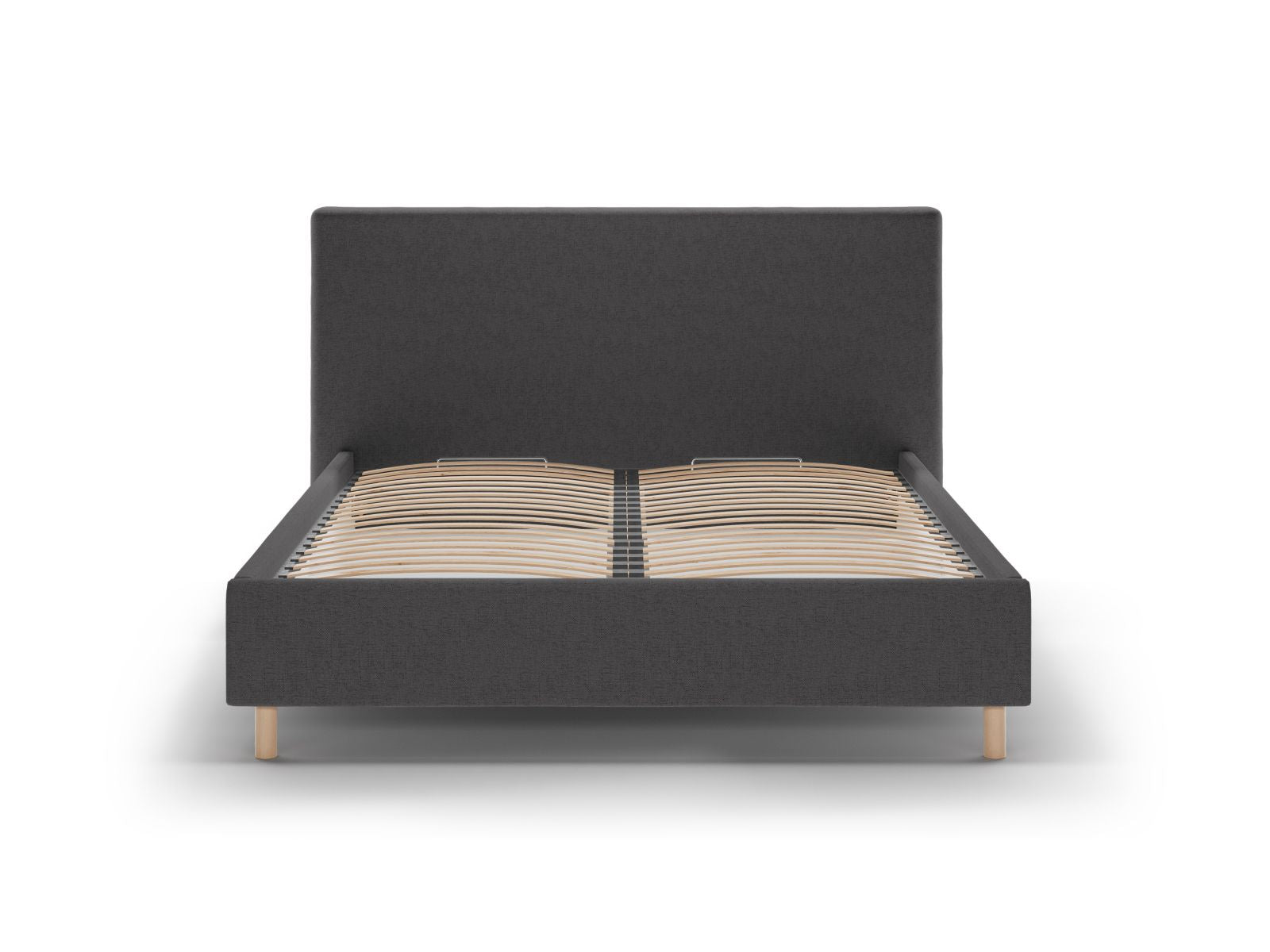Bett Strukturstoff Anthrazit Eloise — Wohnbeispiel