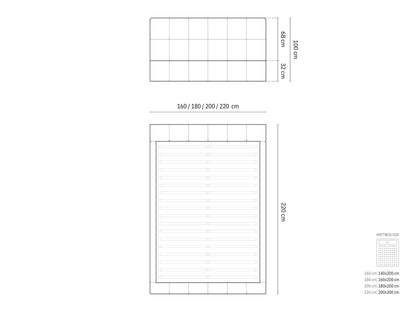 Bett Chenille Beige Bellis — Ansicht 7