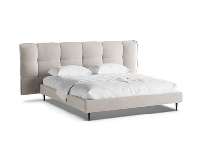 Bett Samt Schwarz Eric — Light Beige
