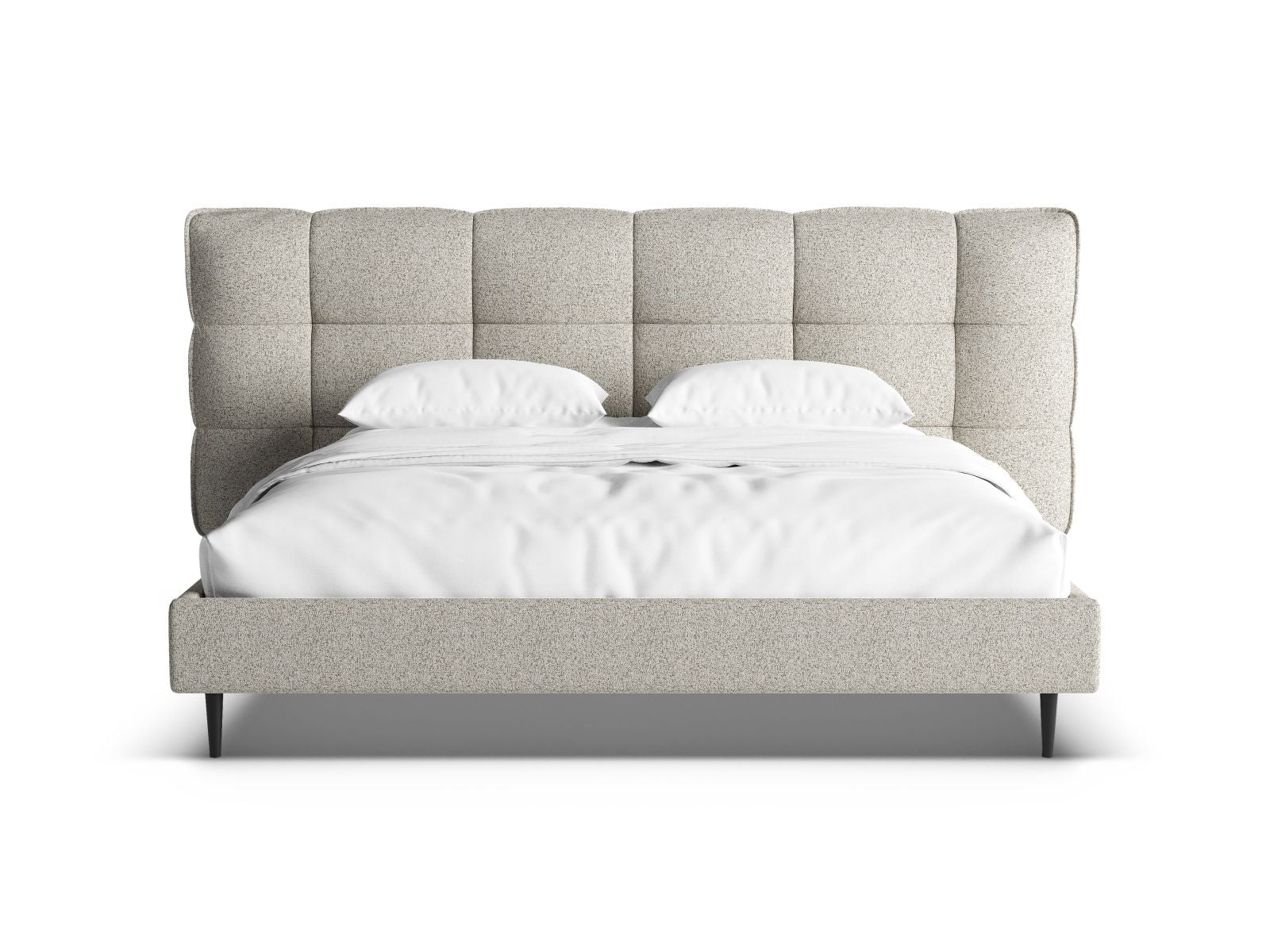 Bett Strukturstoff Beige Melange Eric — Detailansicht