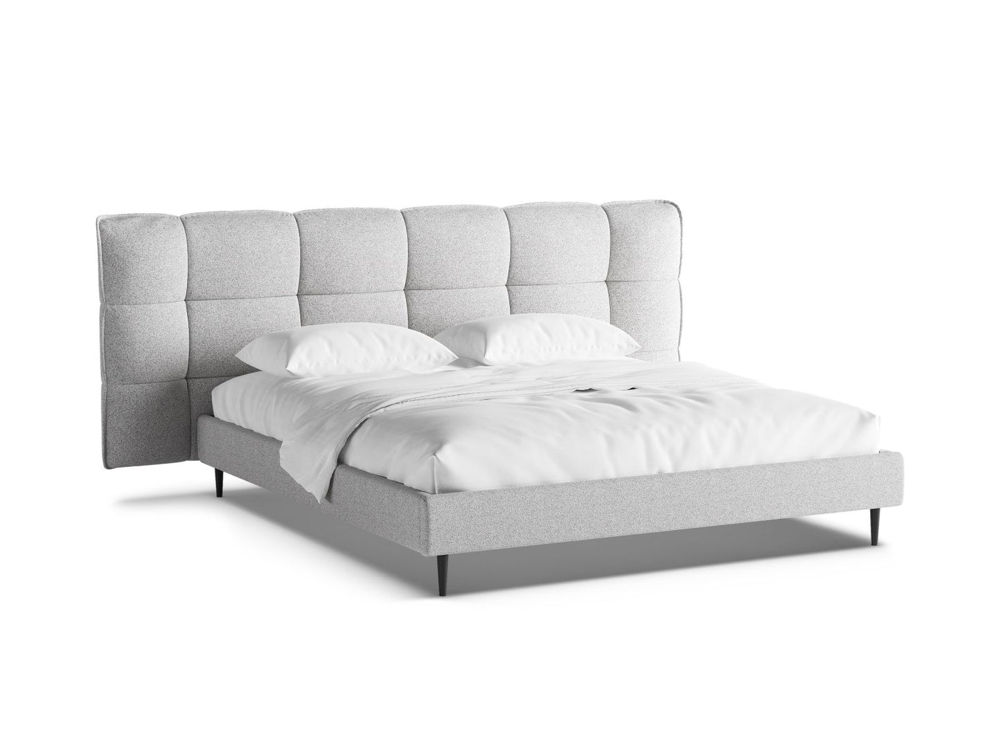 Bett Strukturstoff Beige Melange Eric — Light Grey Melange