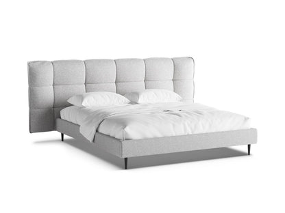 Bett Strukturstoff Beige Melange Eric — Light Grey Melange