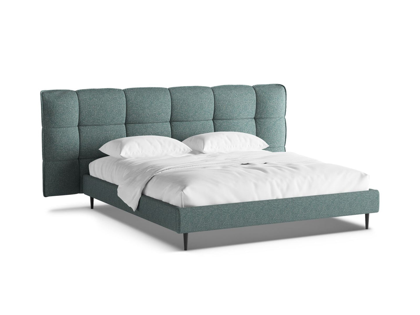 Bett Strukturstoff Beige Melange Eric — Blue Melange