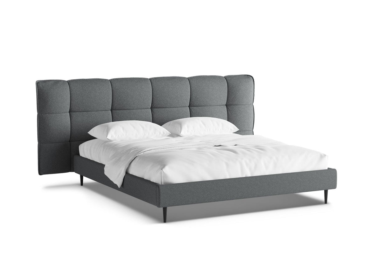 Eric Storage Bed With Headboard — Dark Grey Melange