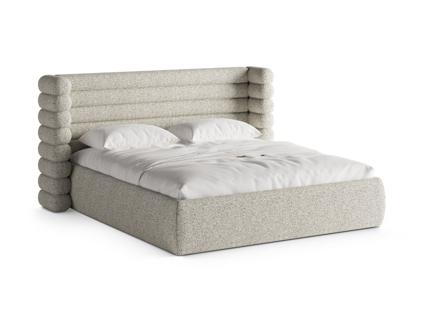 Bett Strukturstoff Beige Melange Mount — Beige Melange
