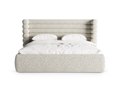 Bett Strukturstoff Beige Melange Mount — Detailansicht