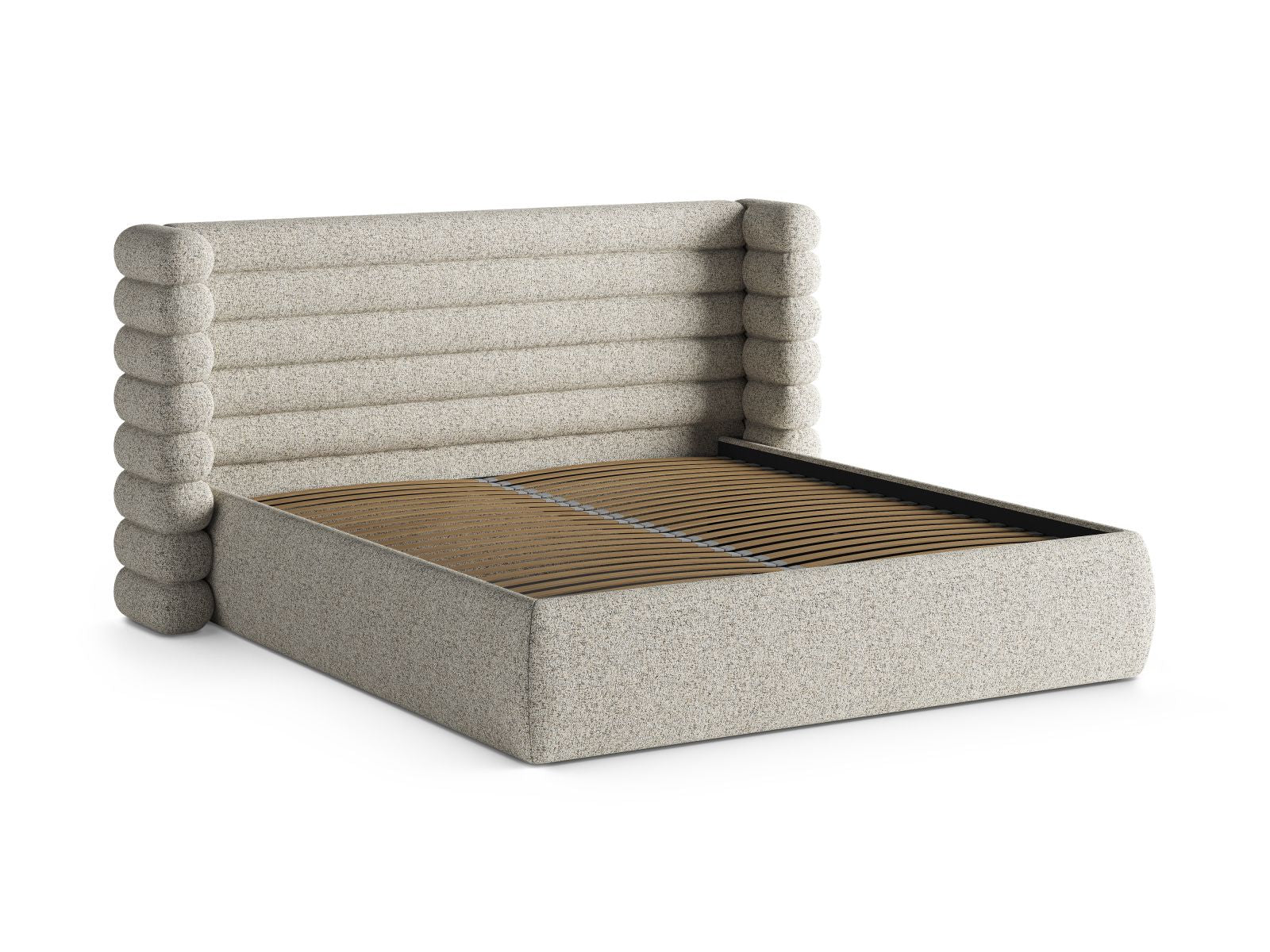 Bett Strukturstoff Beige Melange Mount — Maße und Details