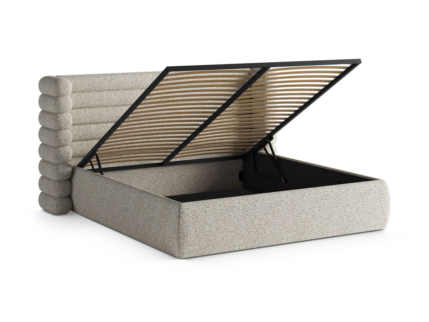 Bett Strukturstoff Beige Melange Mount — Ansicht 4