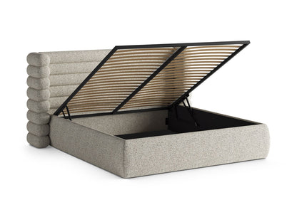 Bett Strukturstoff Beige Melange Mount — Ansicht 4