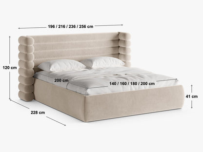 Bett Strukturstoff Beige Melange Mount — Ansicht 6
