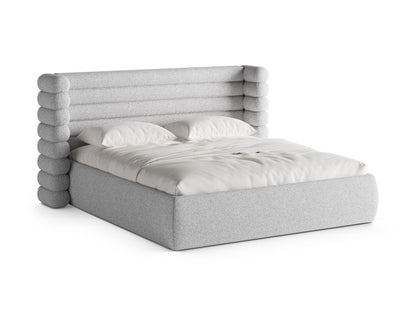 Bett Strukturstoff Beige Melange Mount — Light Grey Melange