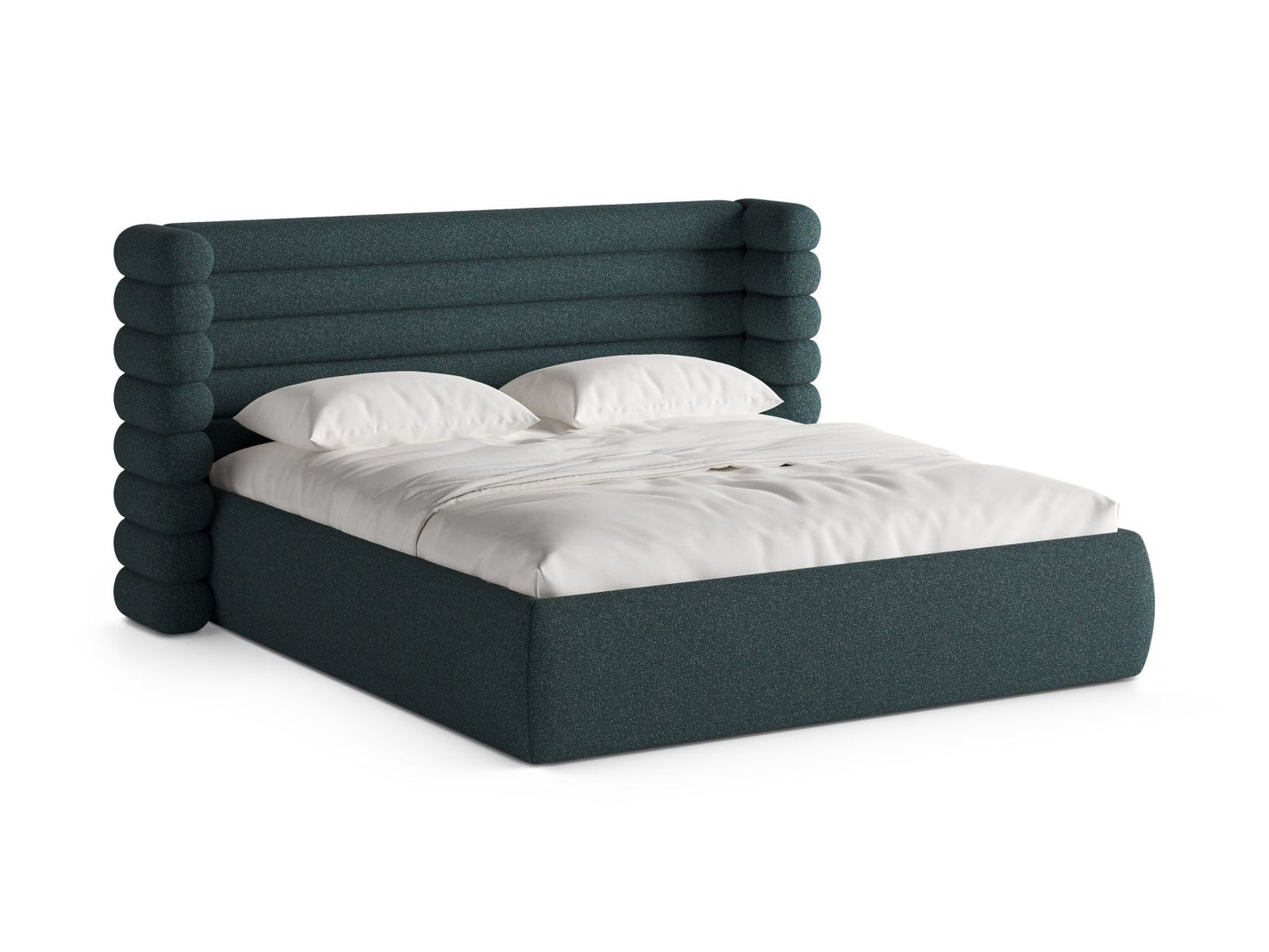 Bett Strukturstoff Beige Melange Mount — Green Blue Melange