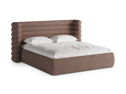 Bett Strukturstoff Beige Melange Mount — Pink Melange