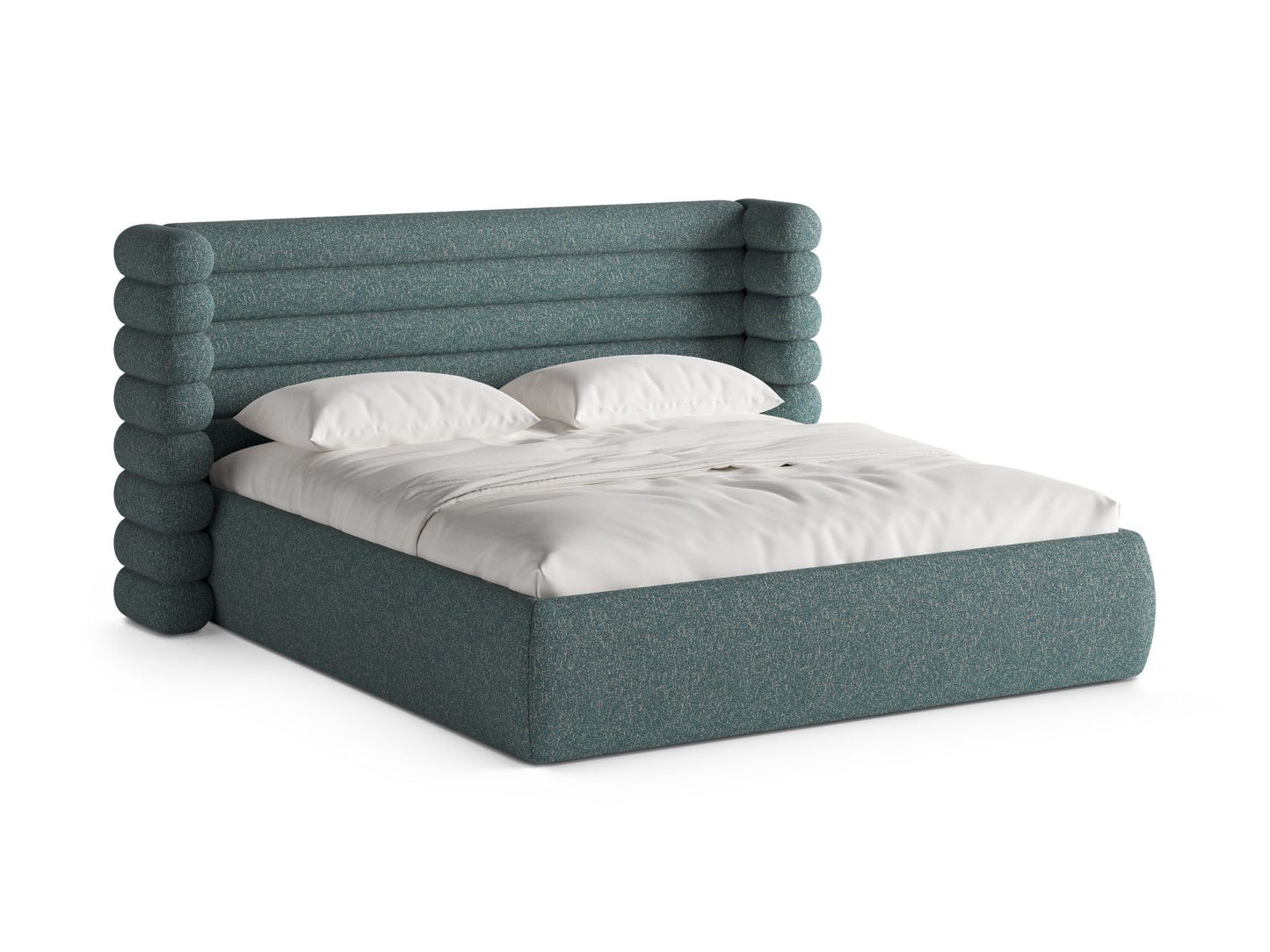 Bett Strukturstoff Beige Melange Mount — Blue Melange
