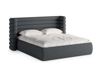 Bett Strukturstoff Beige Melange Mount — Dark Grey Melange