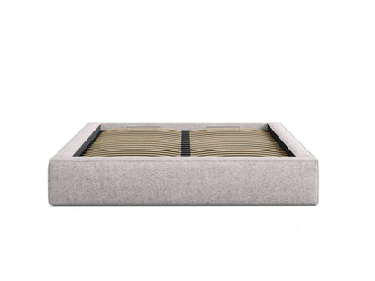 Bett Strukturstoff Beige Melange Simon — Detailansicht