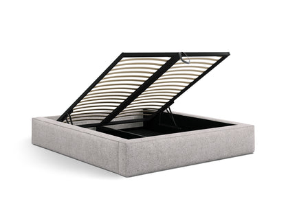 Bett Strukturstoff Beige Melange Simon — Maße und Details