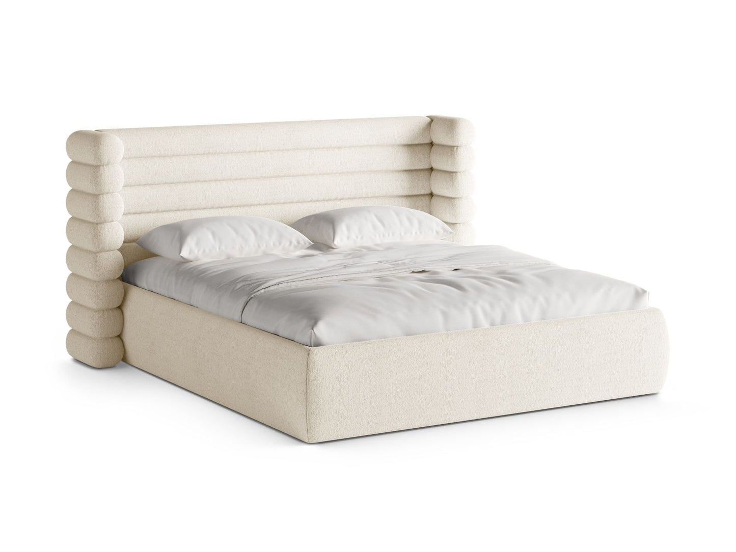 Bett Bouclé Schwarz Mount — Ivory
