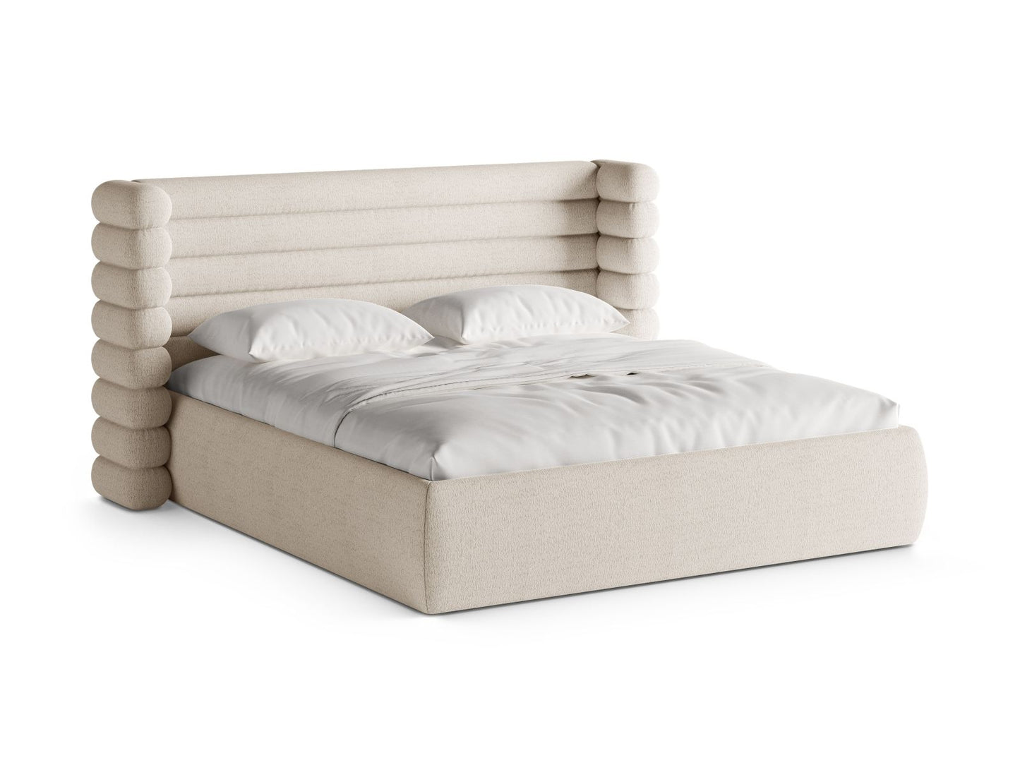 Bett Bouclé Schwarz Mount — Light Beige